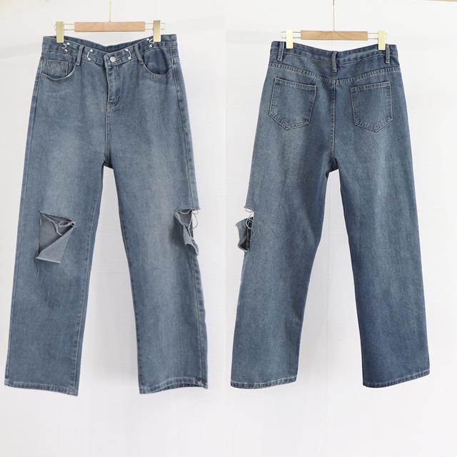 送料無料 新品 デニムパンツ ダメージ ジーンズ 春夏秋 < 女性ファッション  送料無料 新品 デニムパンツ ダメージ ジーンズ 春夏秋 < 女性ファッションの