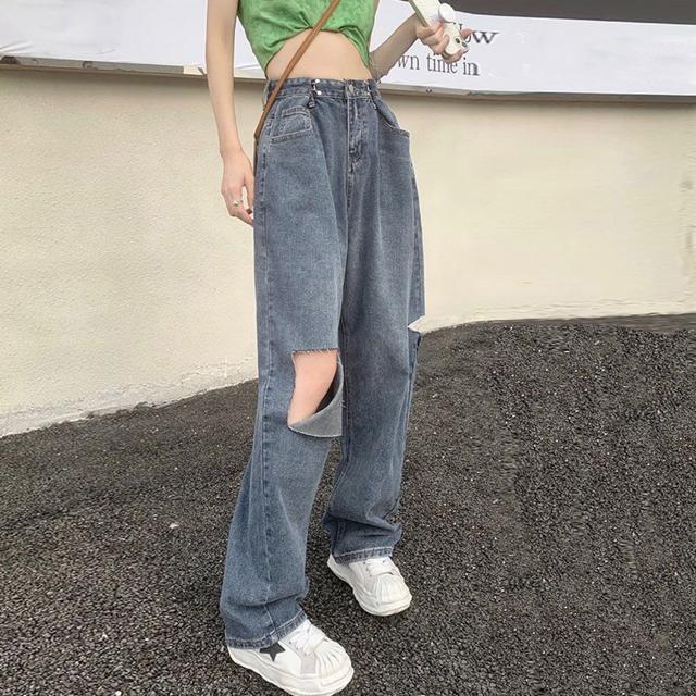 送料無料 新品 デニムパンツ ダメージ ジーンズ 春夏秋 < 女性ファッション  送料無料 新品 デニムパンツ ダメージ ジーンズ 春夏秋 < 女性ファッションの