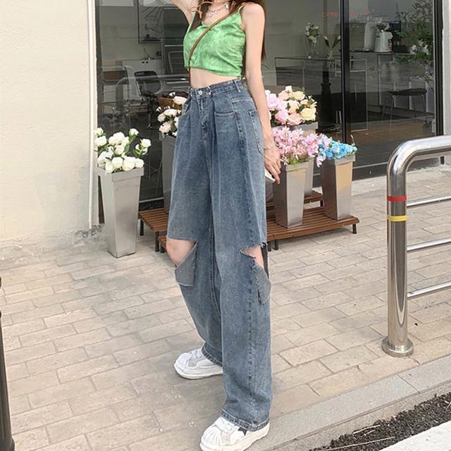 送料無料 新品 デニムパンツ ダメージ ジーンズ 春夏秋 < 女性ファッション  送料無料 新品 デニムパンツ ダメージ ジーンズ 春夏秋 < 女性ファッションの