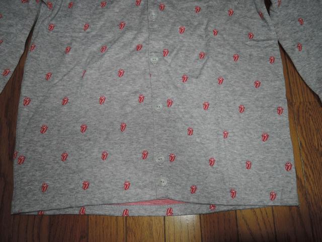 HYSTERIC GLAMOUR ヒステリックグラマー × ローリングストーンズ カーディガン M 灰 薄手 ドット柄 < ブランド  HYSTERIC GLAMOUR ヒステリックグラマー × ローリングストーンズ カーディガン M 灰 薄手 ドット柄 < ブランドの