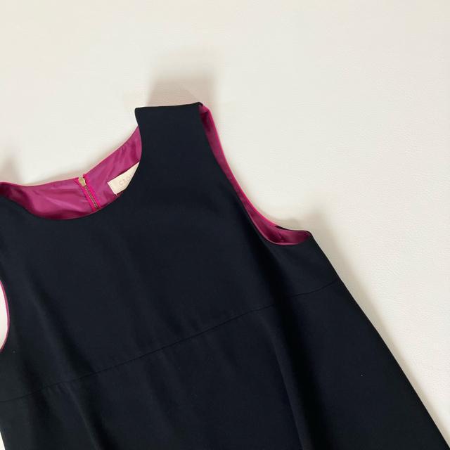 ◆美品◆CROLLA◆バイカラーノースリーブチュニック◆黒×ピンク×ネイビー◆M < 女性ファッション  ◆美品◆CROLLA◆バイカラーノースリーブチュニック◆黒×ピンク×ネイビー◆M < 女性ファッションの