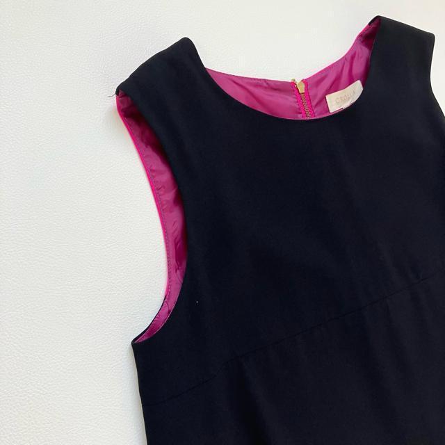 ◆美品◆CROLLA◆バイカラーノースリーブチュニック◆黒×ピンク×ネイビー◆M < 女性ファッション  ◆美品◆CROLLA◆バイカラーノースリーブチュニック◆黒×ピンク×ネイビー◆M < 女性ファッションの