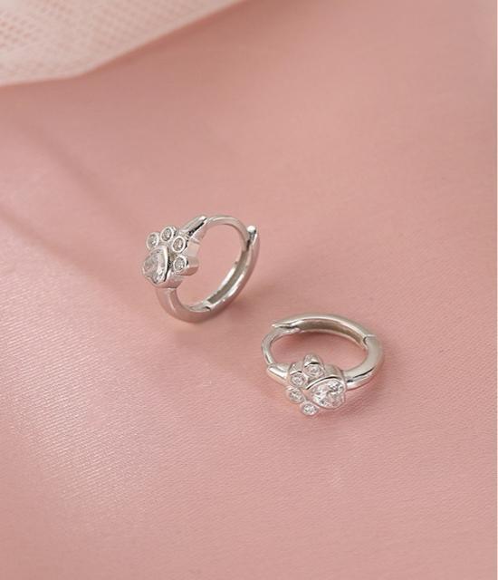 肉球 フープピアス シルバー【両耳セット】 < 女性アクセサリー/時計  肉球 フープピアス シルバー【両耳セット】 < 女性アクセサリー/時計の