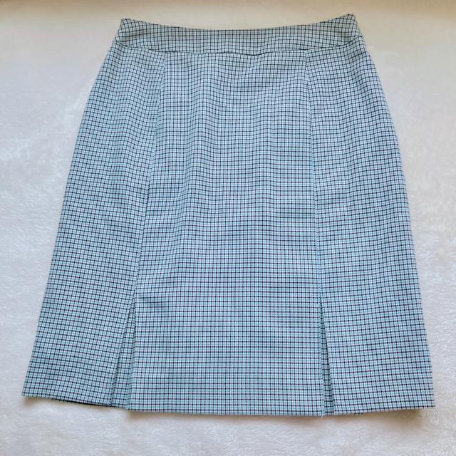 千鳥柄 チェック ミントブルー 膝丈 タイト ペンシル スカート W67 N2m < 女性ファッション  千鳥柄 チェック ミントブルー 膝丈 タイト ペンシル スカート W67 N2m  < 女性ファッションの