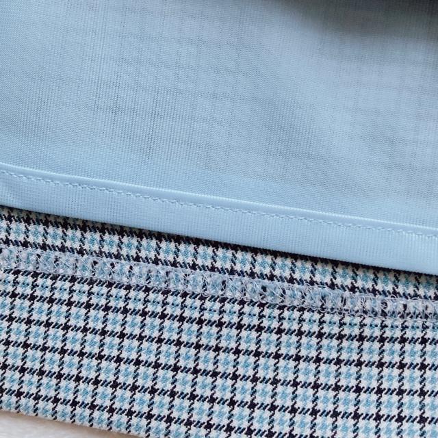 千鳥柄 チェック ミントブルー 膝丈 タイト ペンシル スカート W67 N2m < 女性ファッション  千鳥柄 チェック ミントブルー 膝丈 タイト ペンシル スカート W67 N2m < 女性ファッションの