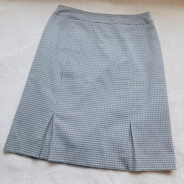 千鳥柄 チェック ミントブルー 膝丈 タイト ペンシル スカート W67 N2m < 女性ファッション  千鳥柄 チェック ミントブルー 膝丈 タイト ペンシル スカート W67 N2m < 女性ファッションの