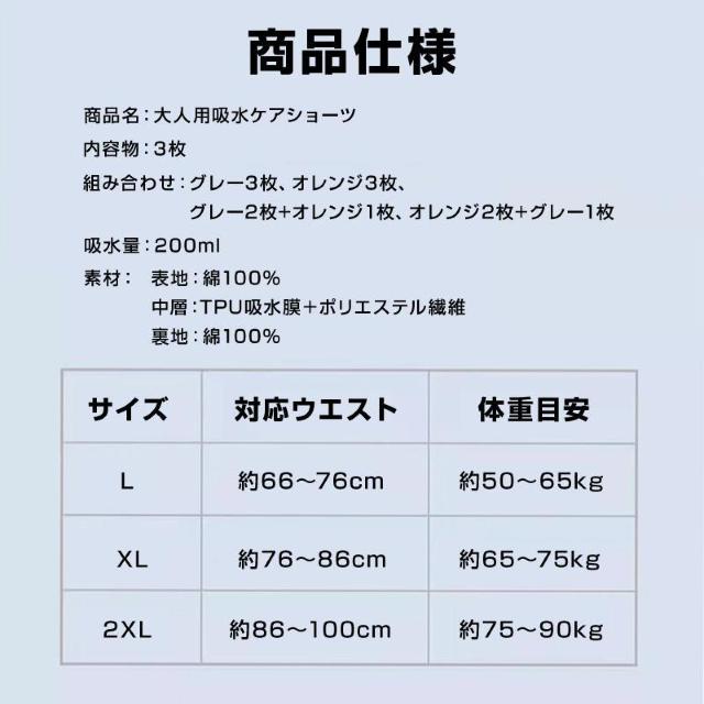 吸水ショーツ 3枚 尿漏れケアパンツ 失禁パンツ 女性 婦人用 綿100% 大容量 吸収 200mL サニタリーショーツ 漏れない < インテリア/ライフ 吸水ショーツ 3枚 尿漏れケアパンツ 失禁パンツ 女性 婦人用 綿100% 大容量 吸収 200mL サニタリーショーツ 漏れない < インテリア/ライフの