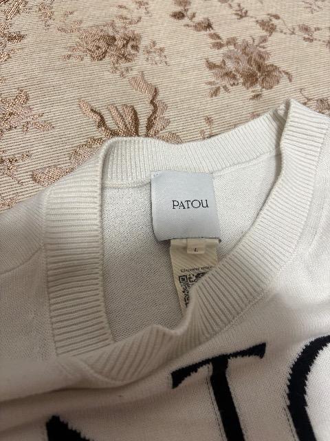 patou パトゥ ジャガード半袖ロゴニット Lサイズ < 女性ファッション  patou パトゥ ジャガード半袖ロゴニット Lサイズ < 女性ファッションの
