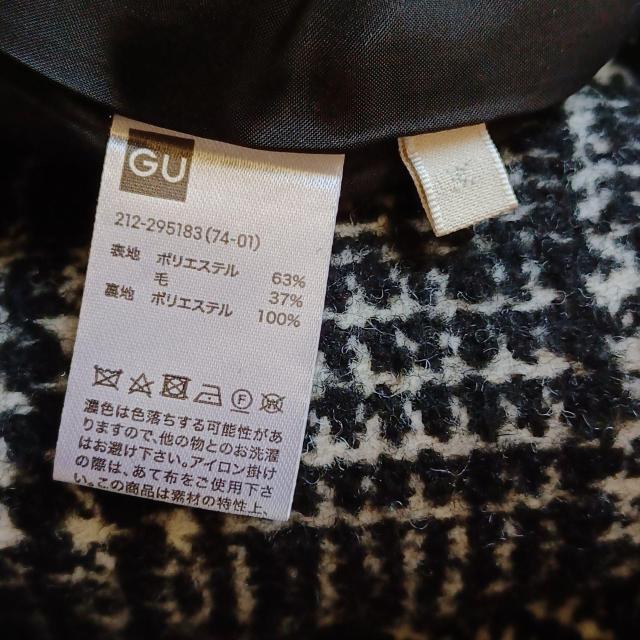 ★【GU】ジーユーお洒落☆黒白ブラック&ホワイト☆グレンチェック柄ダブルブレストコート♪テーラードカラーロングチェスターコート < 女性ファッション ★【GU】ジーユーお洒落☆黒白ブラック&ホワイト☆グレンチェック柄ダブルブレストコート♪テーラードカラーロングチェスターコート < 女性ファッションの