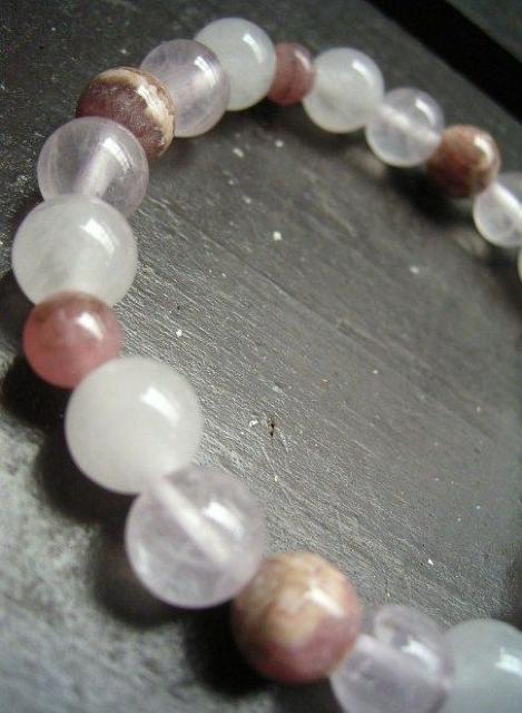 ☆恋愛運 仕事☆インカローズxローズクォーツブレスレット < 女性アクセサリー/時計 ☆恋愛運 仕事☆インカローズxローズクォーツブレスレット < 女性アクセサリー/時計の