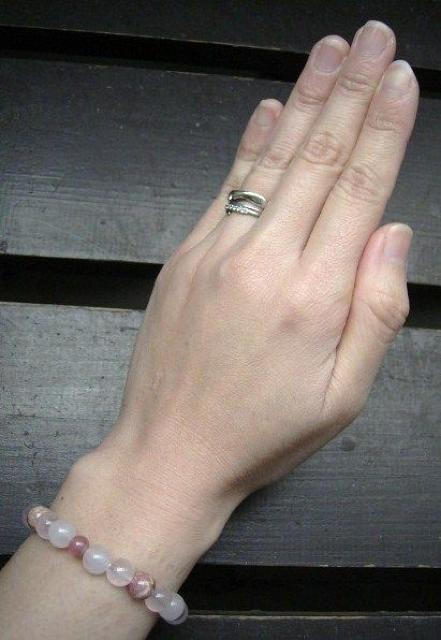 ☆恋愛運 仕事☆インカローズxローズクォーツブレスレット < 女性アクセサリー/時計 ☆恋愛運 仕事☆インカローズxローズクォーツブレスレット < 女性アクセサリー/時計の