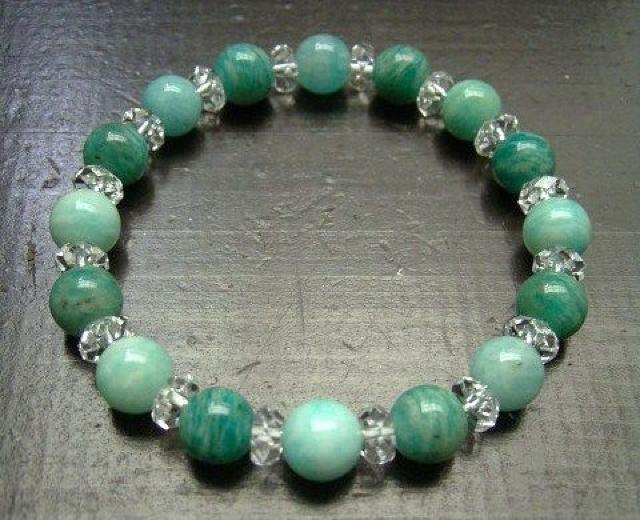 ☆即決☆アマゾナイトxカット水晶ブレスレット < 男性アクセサリー/時計 ☆即決☆アマゾナイトxカット水晶ブレスレット < 男性アクセサリー/時計の