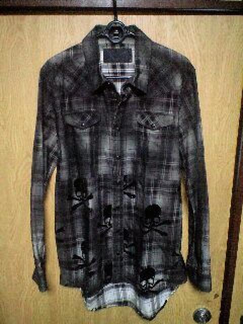 ROENロエン フロッキースカルコーティングチェックシャツ < ブランド  ROENロエン フロッキースカルコーティングチェックシャツ  < ブランドの