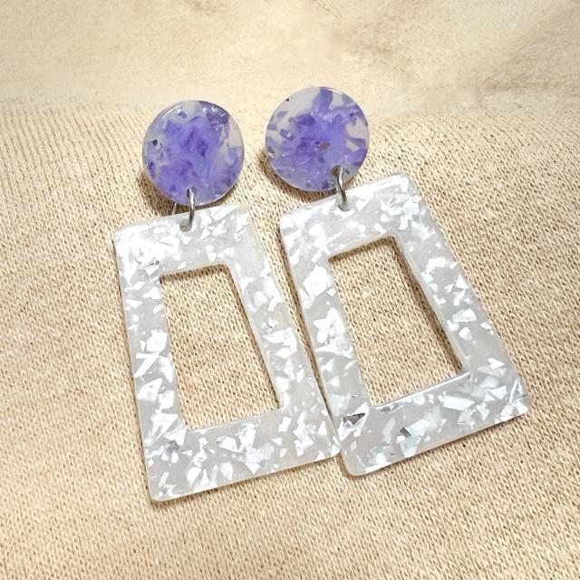 【NEW】クラッシュホロ スクエアフレームピアス/ホワイト×パープル < 女性アクセサリー/時計 【NEW】クラッシュホロ スクエアフレームピアス/ホワイト×パープル < 女性アクセサリー/時計の