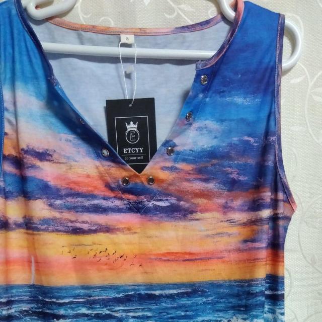 #新品#タグ付き#サンセット柄#タンクトップ# < 女性ファッション  #新品#タグ付き#サンセット柄#タンクトップ# < 女性ファッションの