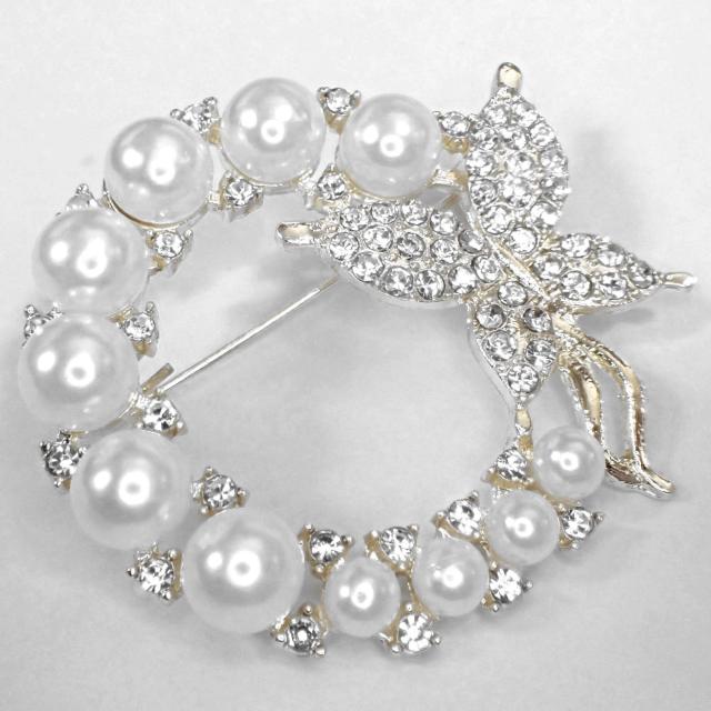 銀色 蝶 蝶々 人工パール 人工真珠 ラインストーン ピンブローチ ブローチ ピンバッジ バッジ ピンズ ラペルピン @ < 女性アクセサリー/時計 銀色 蝶 蝶々 人工パール 人工真珠 ラインストーン ピンブローチ ブローチ ピンバッジ バッジ ピンズ ラペルピン @ < 女性アクセサリー/時計の