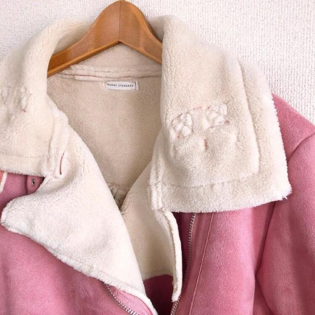 ◆WEGO/ウィゴー◆フェイクムートンライダースジャケット★ピンクF*内側ボアで暖か♪ < ブランド ◆WEGO/ウィゴー◆フェイクムートンライダースジャケット★ピンクF*内側ボアで暖か♪ < ブランドの