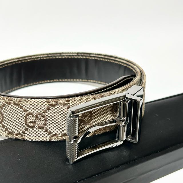 GUCCI GG S�T�C�Y 74-79cm �L�����o�X ���U�[ �x���g �V���o�[���� ���f�B�[�X �� �u�����h�� 