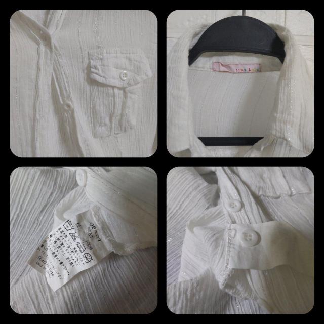 2点★tint Labo★ラメ糸使用シャツ(長袖)中古品【ヴィンテージ】 < 女性ファッション  2点★tint Labo★ラメ糸使用シャツ(長袖)中古品【ヴィンテージ】 < 女性ファッションの