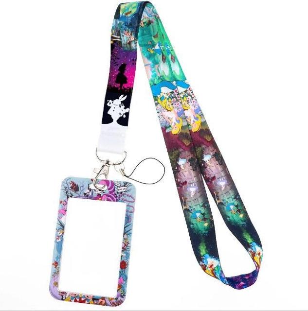 新品 不思議の国のアリス IDカードホルダーケース付ネックストラップ < 女性ファッション  新品 不思議の国のアリス IDカードホルダーケース付ネックストラップ < 女性ファッションの