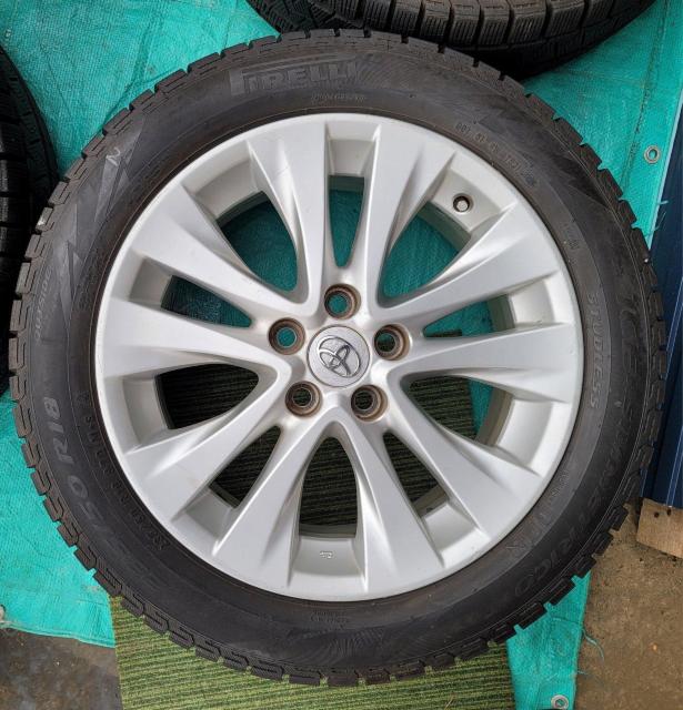 アルファード ヴェルファイア 20系 純正ホイール18インチ7.5 PCD114.3x5H+45スタッドレスタイヤ付き4本セット < 自動車/バイク アルファード ヴェルファイア 20系 純正ホイール18インチ7.5 PCD114.3x5H+45スタッドレスタイヤ付き4本セット < 自動車/バイク