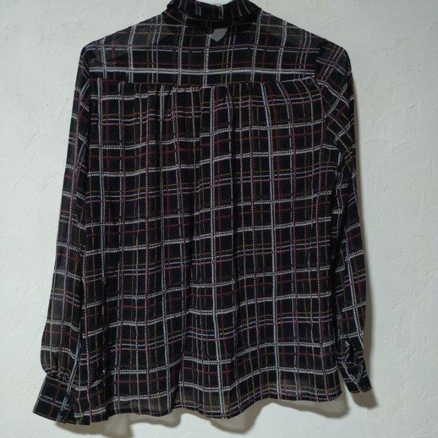 ブラックチェック柄ブラウス < 女性ファッション ブラックチェック柄ブラウス < 女性ファッションの