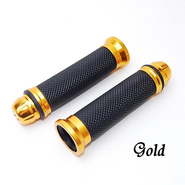 アルミ合金 バイク用 ハンドルグリップ ゴールド 左右セット バイクグリップ スクーター カスタム アルミ 原付 汎用 グリップ < 自動車/バイク アルミ合金 バイク用 ハンドルグリップ ゴールド 左右セット バイクグリップ スクーター カスタム アルミ 原付 汎用 グリップ < 自動車/バイク