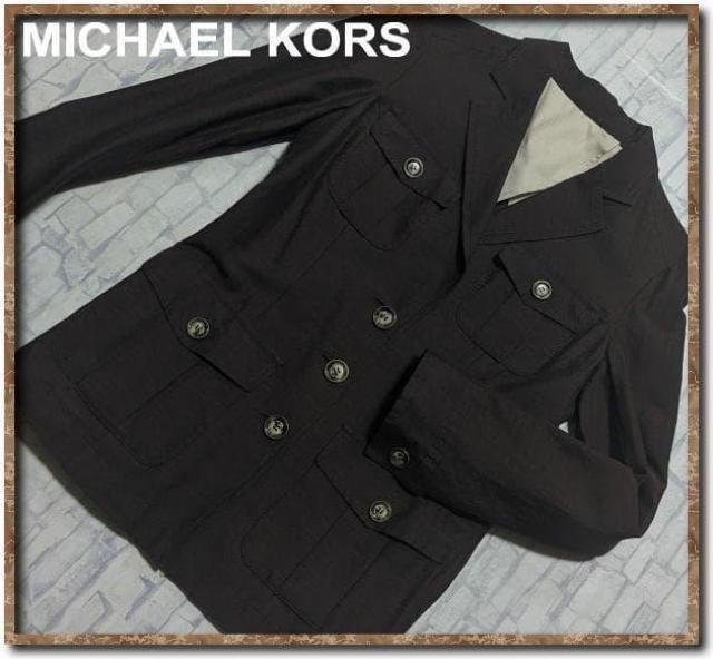 マイケルコース ベルト付き麻ジャケット 濃茶 < ブランド マイケルコース ベルト付き麻ジャケット 濃茶 < ブランドの