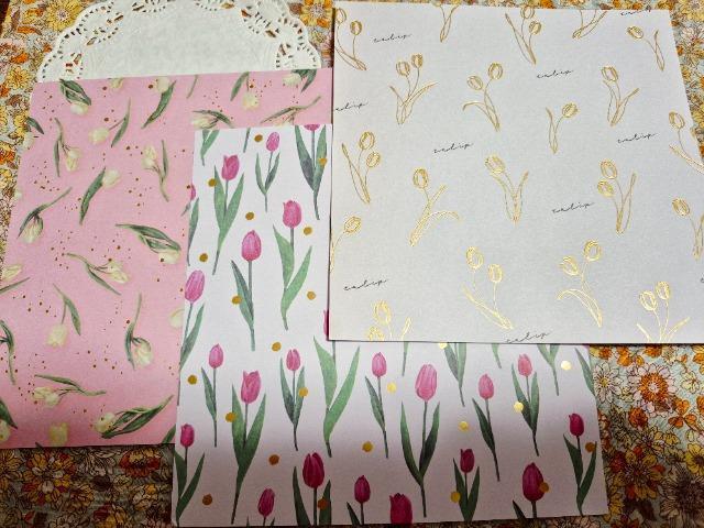 お裾分け☆チューリップ柄デザインペーパー3枚☆ < インテリア/ライフ お裾分け☆チューリップ柄デザインペーパー3枚☆ < インテリア/ライフの