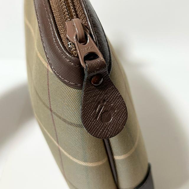 Burberry バーバリーズ ポーチ ブラウン レザー キャンバス レザー チェック柄 < ブランド Burberry バーバリーズ ポーチ ブラウン レザー キャンバス レザー チェック柄 < ブランドの