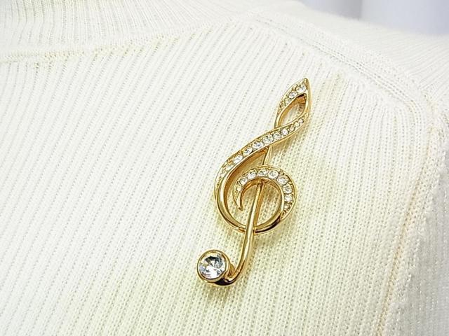 500円スタ【正規美品】SWAROVSKI(スワロフスキー) 音符モチーフ クリスタル ブローチ < ブランド 500円スタ【正規美品】SWAROVSKI(スワロフスキー) 音符モチーフ クリスタル ブローチ < ブランドの