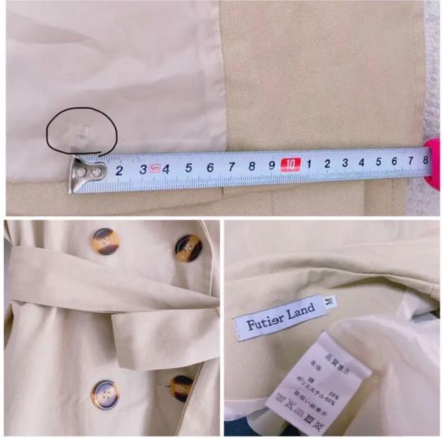 ベージュロングトレンチコートストレートスプリングコートFutierland < 女性ファッション  ベージュロングトレンチコートストレートスプリングコートFutierland < 女性ファッションの