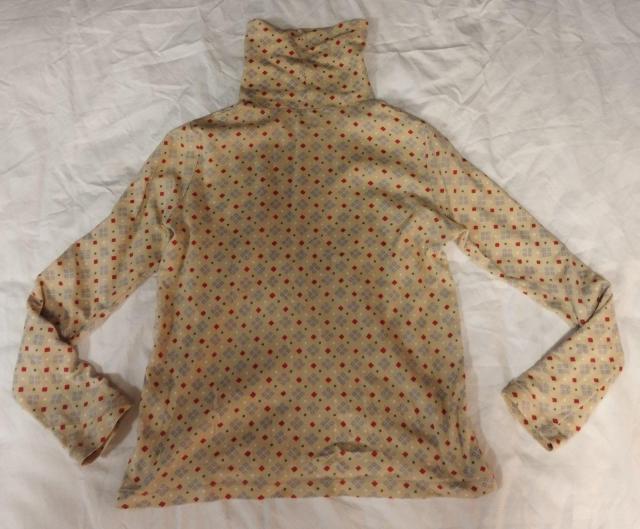 ビュルデサボン 綿 スキンベージュ赤緑 幾何学柄 タートルネック ハイネック Tシャツ タートルネックカットソー < 女性ファッション  ビュルデサボン 綿 スキンベージュ赤緑 幾何学柄 タートルネック ハイネック Tシャツ タートルネックカットソー < 女性ファッションの