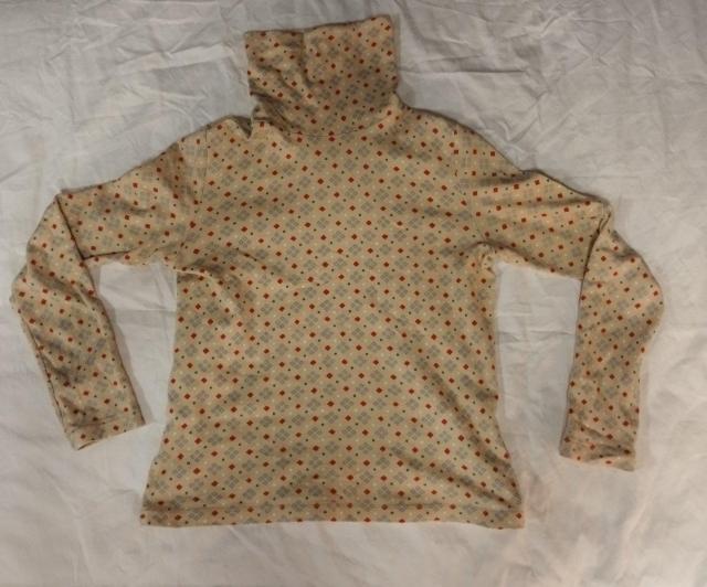 ビュルデサボン 綿 スキンベージュ赤緑 幾何学柄 タートルネック ハイネック Tシャツ タートルネックカットソー < 女性ファッション  ビュルデサボン 綿 スキンベージュ赤緑 幾何学柄 タートルネック ハイネック Tシャツ タートルネックカットソー < 女性ファッションの