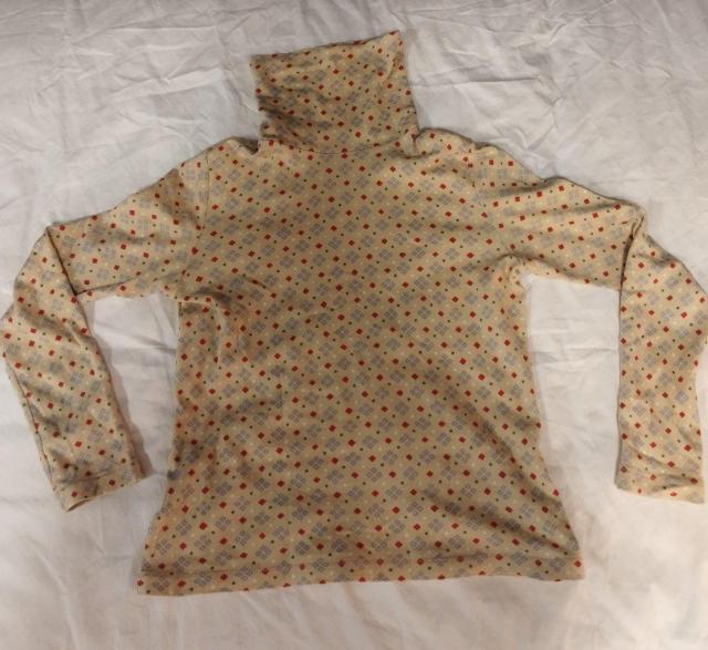 ビュルデサボン 綿 スキンベージュ赤緑 幾何学柄 タートルネック ハイネック Tシャツ タートルネックカットソー < 女性ファッション  ビュルデサボン 綿 スキンベージュ赤緑 幾何学柄 タートルネック ハイネック Tシャツ タートルネックカットソー < 女性ファッションの