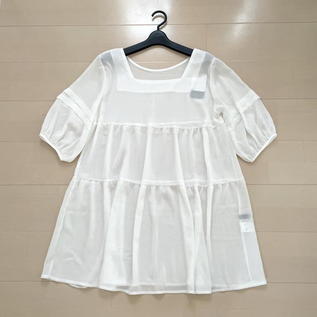 新品 前後2way ティアードワンピース ティアードブラウス チュニック < 女性ファッション  新品 前後2way ティアードワンピース ティアードブラウス チュニック < 女性ファッションの