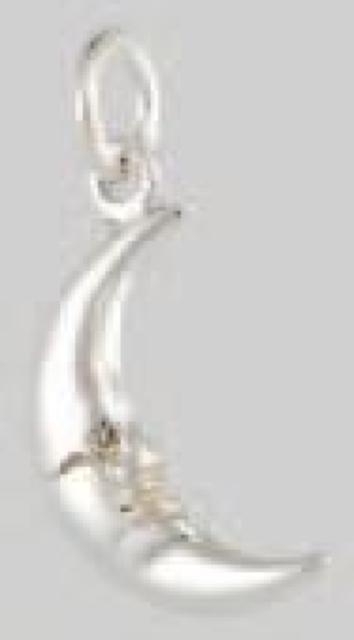 AzureGreen: Crescent Moon Charm SV925   ANZT[/v 