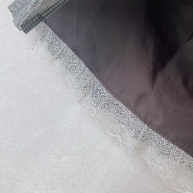 グレンチェック 裾レース プリーツ ミニスカート W67 裏地付き ミニスカ N2m < 女性ファッション グレンチェック 裾レース プリーツ ミニスカート W67 裏地付き ミニスカ N2m < 女性ファッションの