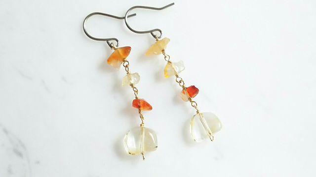 14kgf*カーネリアンとシトリンのピアス* 18061 < 女性アクセサリー/時計 14kgf*カーネリアンとシトリンのピアス* 18061 < 女性アクセサリー/時計の