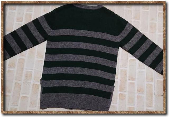 ノーザントラック ボーダーニットカーディガン グレー×緑 < 男性ファッション  ノーザントラック ボーダーニットカーディガン グレー×緑 < 男性ファッションの