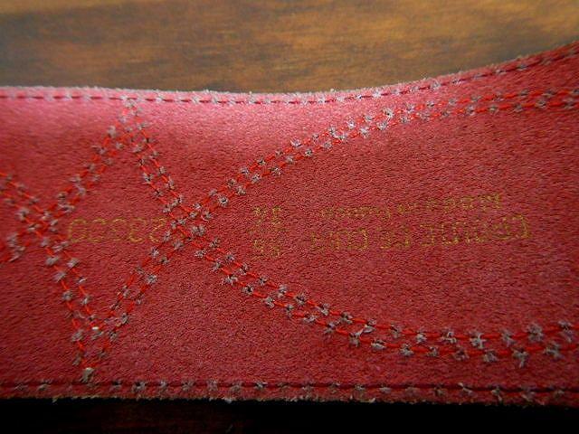 ◆croute de cuir ベルト レザー レッド 赤 メンズ 中古品 < 男性ファッション  ◆croute de cuir ベルト レザー レッド 赤 メンズ 中古品 < 男性ファッションの