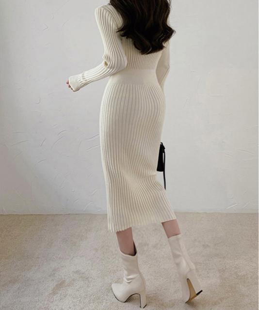 送料無料 新品 タイトニットワンピース ロングワンピース < 女性ファッション  送料無料 新品 タイトニットワンピース ロングワンピース < 女性ファッションの