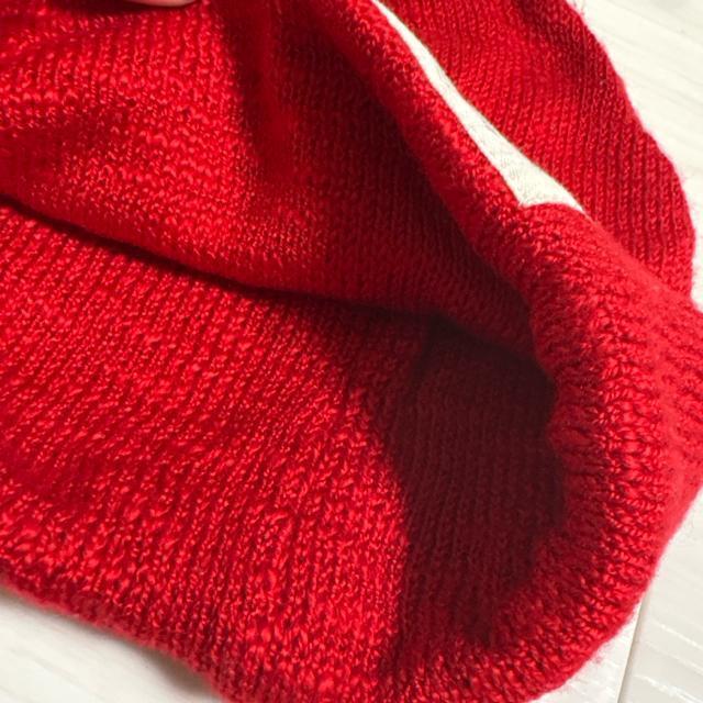 52〜54cm ニット帽 帽子 赤 < キッズ/ベビー 52〜54cm ニット帽 帽子 赤 < キッズ/ベビーの