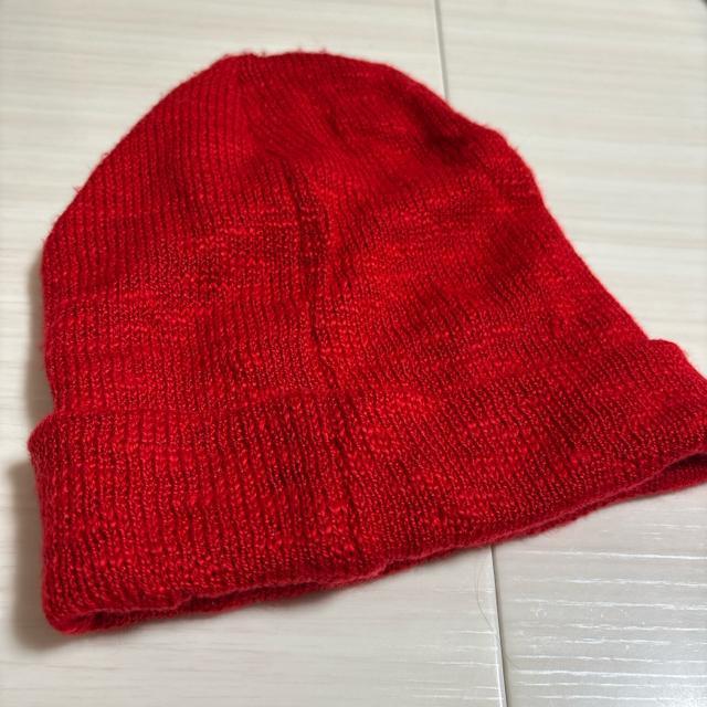 52〜54cm ニット帽 帽子 赤 < キッズ/ベビー 52〜54cm ニット帽 帽子 赤 < キッズ/ベビーの