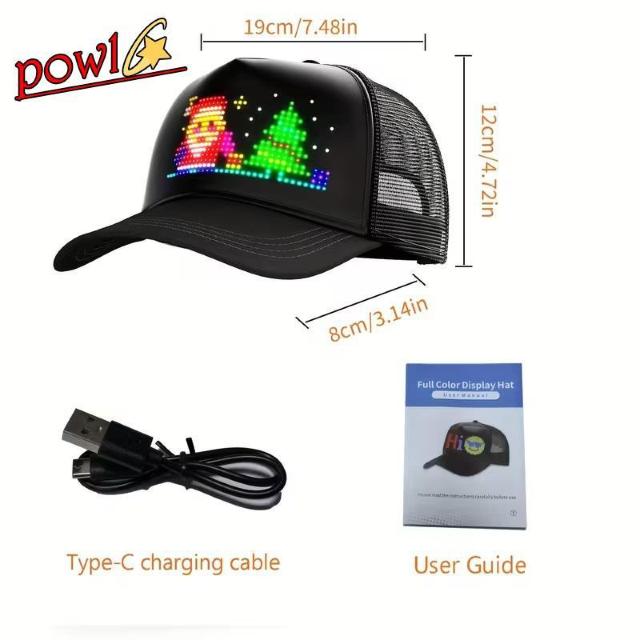 LEDハットメッシュ通気性良しディスプレイAPP制御テキスト&パターンイベント事にパーティークリスマスハロウィン等用 < 男性ファッション LEDハットメッシュ通気性良しディスプレイAPP制御テキスト&パターンイベント事にパーティークリスマスハロウィン等用 < 男性ファッションの