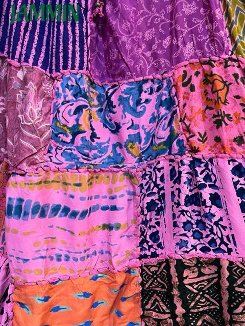 パッチワークロングスカート ピンク アジアン ヒッピー エスニック < 女性ファッション パッチワークロングスカート ピンク アジアン ヒッピー エスニック < 女性ファッションの