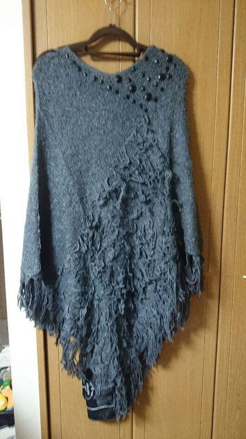 エスニック/ヒッピー必見!!ビジュー付き超ロングポンチョ新同 < 女性ファッション  エスニック/ヒッピー必見!!ビジュー付き超ロングポンチョ新同 < 女性ファッションの