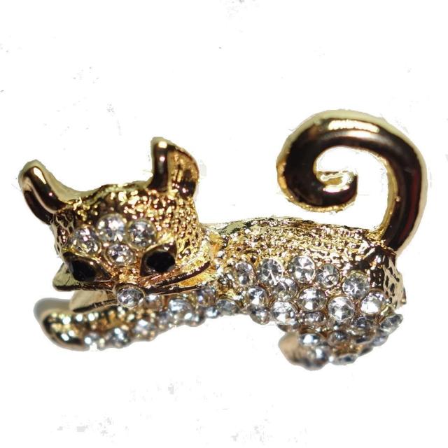 子猫 猫 ネコ ねこ ラインストーン ブローチ ピンブローチ バッジ ピンバッジ ラペルピン コサージュ 金色 ゴールド色 < 女性アクセサリー/時計  子猫 猫 ネコ ねこ ラインストーン ブローチ ピンブローチ バッジ ピンバッジ ラペルピン コサージュ 金色 ゴールド色 < 女性アクセサリー/時計の