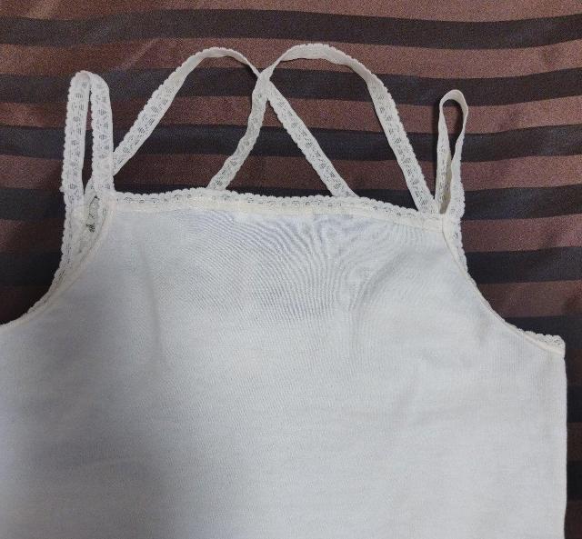 オフホワイト レース 二重バックシャンストラップ キャミソール < 女性ファッション  オフホワイト レース 二重バックシャンストラップ キャミソール < 女性ファッションの