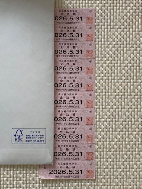 神奈川中央交通 株主優待乗車券全路線 10枚 2026.5.31期限 ミニレター85円発送可 神奈中 乗車券 < チケット/金券 神奈川中央交通 株主優待乗車券全路線 10枚 2026.5.31期限 ミニレター85円発送可 神奈中 乗車券 < チケット/金券の
